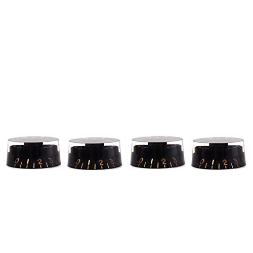 Alnicov Lot de 4 boutons contrastés pour guitare électrique Noir transparent avec mot doré - Les Beatles, Paul McCartney, John Lennon, RIngo Starr, George Harrison Alnicov Lot de 4 boutons contrastés pour guitare électrique Noir transparent avec mot doré – Image 7