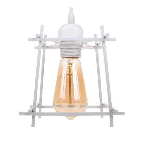Métal géométrique blanc pour ce lustre suspension rétro industriel - 5