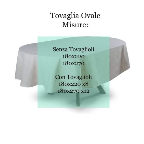 Nappe ovale anti-taches protection table polyester repas sans stress