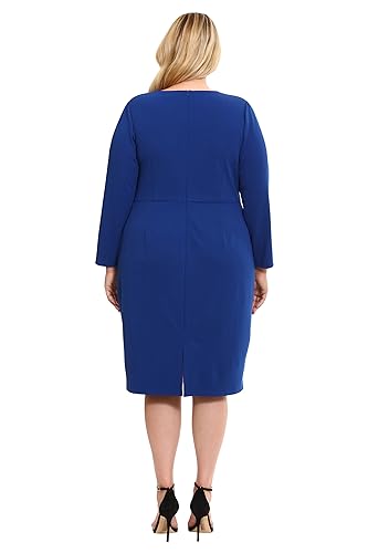 Image of Maggy London Women's Dresses Wide Waistband and Tuck Details Office Career Workwear Event Occasion Guest of