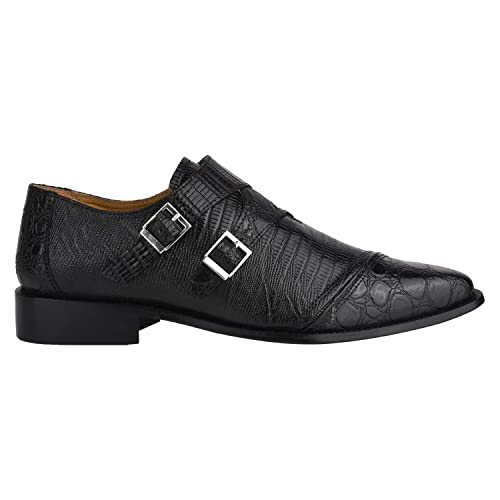 Image of LIBERTYZENO Mens Hornback Print Genuine Leather Lace Up Oxford Dress Shoes