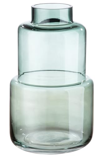 GILDE Decorative Glass Vase, Made of Glass and Wood, Decorative Autumn Living Room Gift for Women, Colours: Brown Green - Image 4