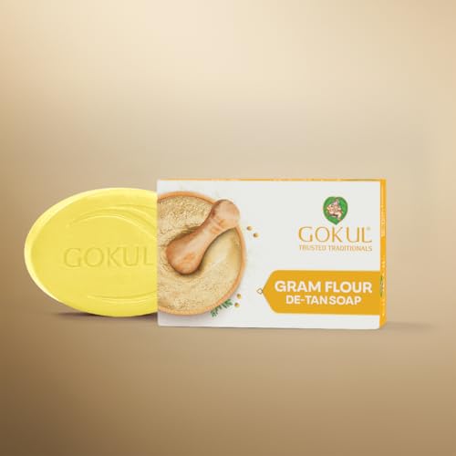 Image of GOKUL Gram Flour | Skin Brightening, Dark Spots, Pigmentation & Tan Removal Bathing Soap For Men & Women | 75gm (Pack of 1)