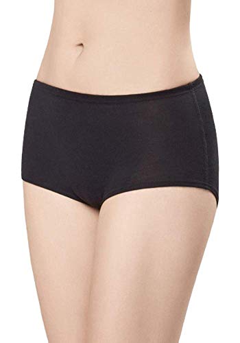 UTENOS 100% Merinowolle Damen Grundschicht Unterhose (Black, M)