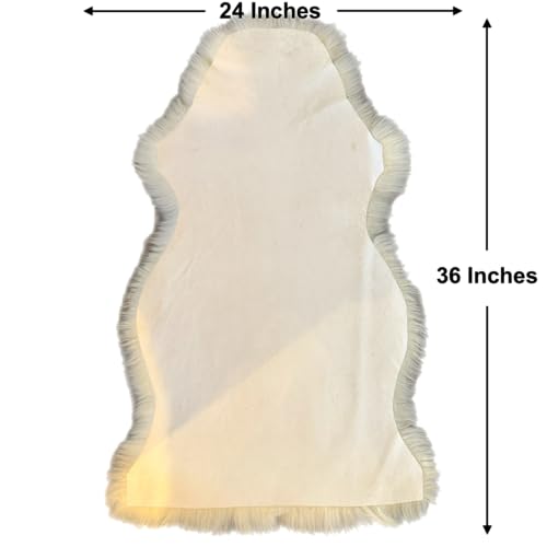 Tapete de piel de oveja 2x3 ft natural blanco miniatura 2