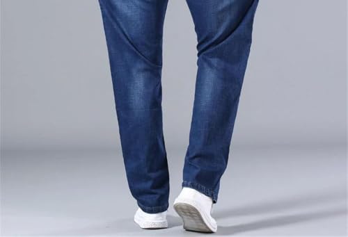 Men's Fashionable Business Jeans, Classic Casual Stretch Slim-fit ice Silk Y2K Pants.4