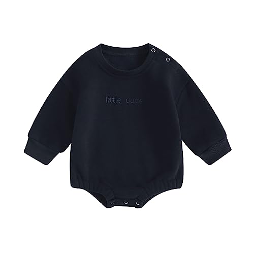 Ursobutegl Baby Boy Girl Sweatshirt Bubble Romper Long Sleeve Oversized Sweater Onesie Newborn Warm Winter Outfit Clothes