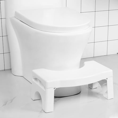 ASAB Foldable Squatting Toilet Stool Potty for Adults Non-Slip Sturdy Polypropylene Lightweight Poop Stool Anti Constipation Haemorrhoids IBS Relief Bathroom Toilet Foot Stool for Kids Adults