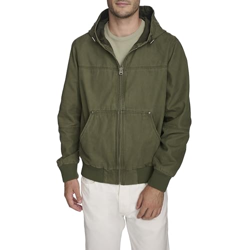 Image of Levi's Men's Workwear Cotton Canvas Hooded Bomber Jacket