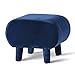 BRGAOQI 40 cm mały podnóżek, aksamitny stołek otomański, lekka sofa, stołek do herbaty, ławka na łóżko, drewniana rama, do zmiany butów, stołek dla dorosłych (kolor: niebieski)