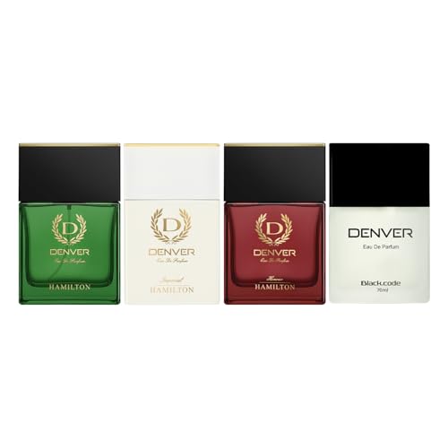 Image of Denver Black.Code, Hamilton, Imperial & Honour Perfume For Men - 70 ML Each, Pack of 4| Long Lasting Fragrance | Eau De Parfum