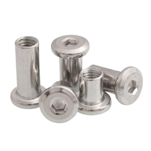 5-10個 M3 M4 M5 m6 304 ステンレススチール 大型フラット六角ソケット 家具リベットナット コネクタインサート ジョイントスリーブ キャップナット ネジ(M5X25 10PCS)