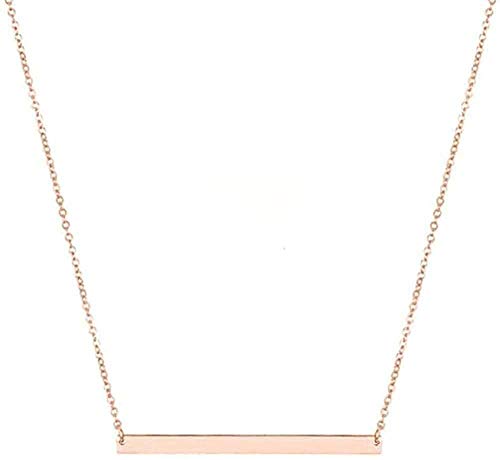 Preisvergleich Produktbild Halskette Edelstahl Vierkantstreifen Anhänger Halskette Stick Charm Choker Halskette Rose Statement Halskette Frauen Geschenk