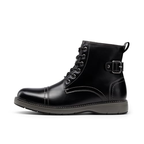 Bruno Marc Men's Motorcycle Combat Boots Lace-Up Casual Dress Biker Boot2