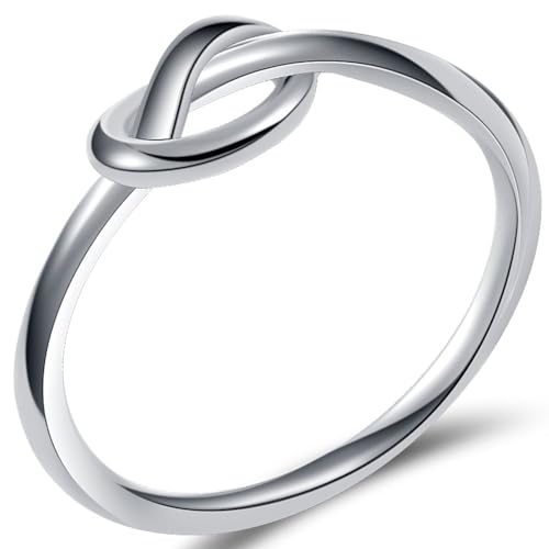 Stainless Steel Simple Love Knot Celtic Promise Anniversary Statement Ring Size 4-11