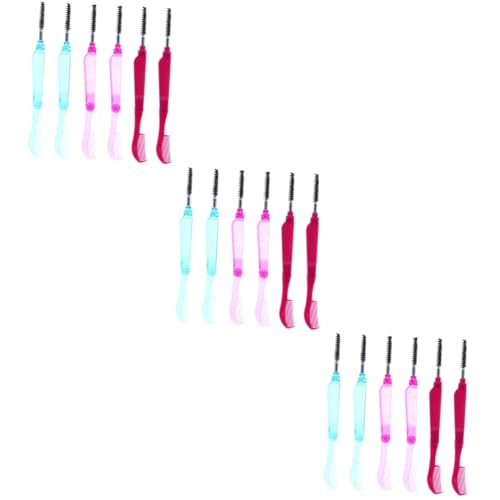 minkissy 3sets Natural Finish Eyelash Combs Lash Brush Separator Eyebrow Spoolies Beauty Tool 6pcs*3 Random Color