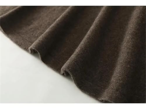 Women's Fall Winter Slim Fit Fish Tail Skirt Wrap Around High Waist Solid Wool Midi Skirt Dark Curry XL3