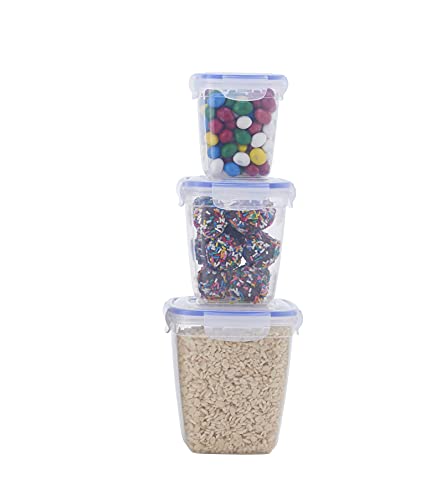 Image of Superio Plastic Food Storage Container Set, BPA Free, Sealed Containers with Airtight Lids for Pnatry, Cupboard, and Fridge- Microwave and Dishwasher Safe (10) (3-Pack)