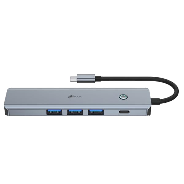 Docking USB Tipo-C Leotec LEDS05/ 3xUSB/ 1xUSB Tipo-C PD/ 1xHDMI 4K/ Gris