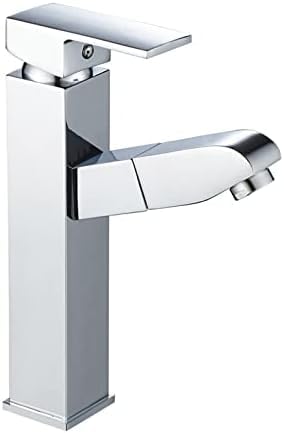 Robinetterie lavabo salle de bains eau chaude froide mitigeur évier chrome extractible