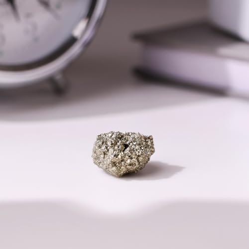 Image of Certified Pyrite Cluster with Authenticity Certificate (40-50 Gm) | Original Pyrite Raw Stone for Wealth, Abundance & Reiki Meditation | Healing Crystal Stone for Vastu Home Decor & Office Desk Decor