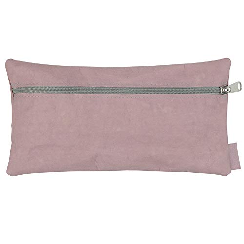 BIOZOYG Federmäppchen Penny aus waschbarem Papier 0,55 cm stark I nachhaltiges Etui für Stifte Kugelschreiber Füller I Faulenzer Schlampermäppchen in Lederoptik 14,7 x 26,5 cm Beere