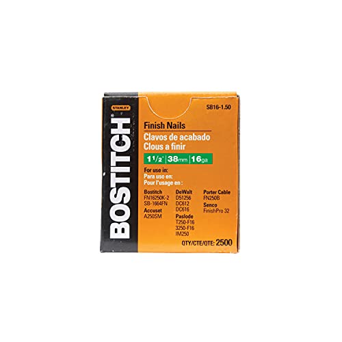 Bostitch Stanley SB16-1.50 1-1/2" Coated 16 Gauge Straight F