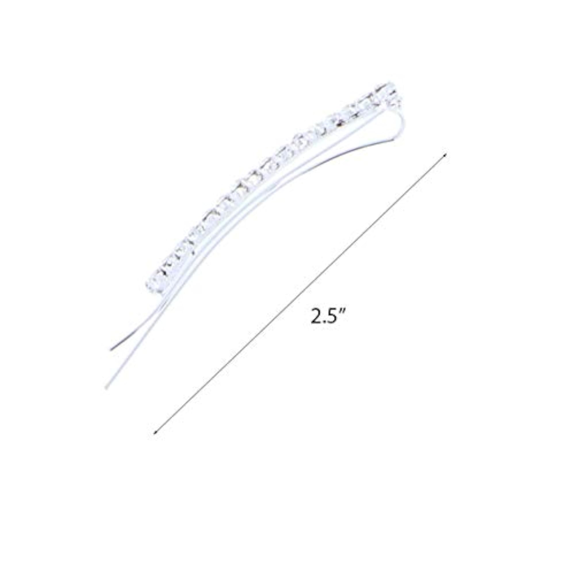 Clear Rhinestone Studded Hair Barette Bobby Pin Clip, 4 Count