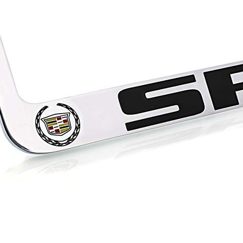 Cadillac Srx License Plate Frame (2 Hold/Brass, Chrome/Wide) #TOP2