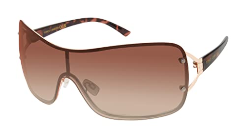 Vince Camuto Óculos de sol quadrados femininos glamourosos 100% de proteção UV, Dourado, 136 mm
