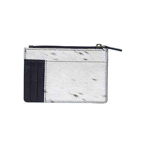 Myra Bag Broadway Women's Wallet - Black and White Cowhide Leather Wallets, Credit Card Holder, Compact Size3