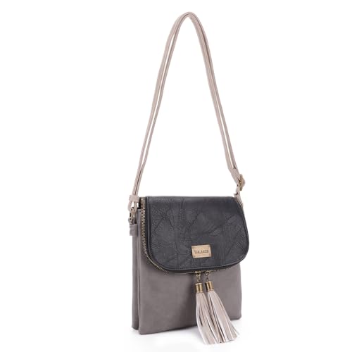 Liz Soto Kelsey Womens Crossbody Purse - Vegan Leather Over the Shoulder Bags with Tassels, Shoulder Cross Body Bag