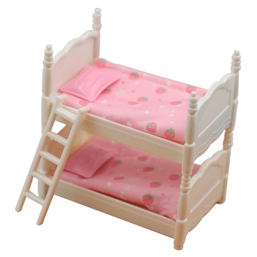 ibasenice 1 Juego Mini Dormitorio Cama Juego de simulación de muñecas Muebles de muñeca Dormitorio camastro Cuna muñeco Modelo de litera en Miniatura Mini Modelos de Muebles Mini Adorno paño