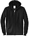 Port & Co Classic Fleece Full-Zip Hooded Sweatshirt-PC78ZH-L-Jet Black
