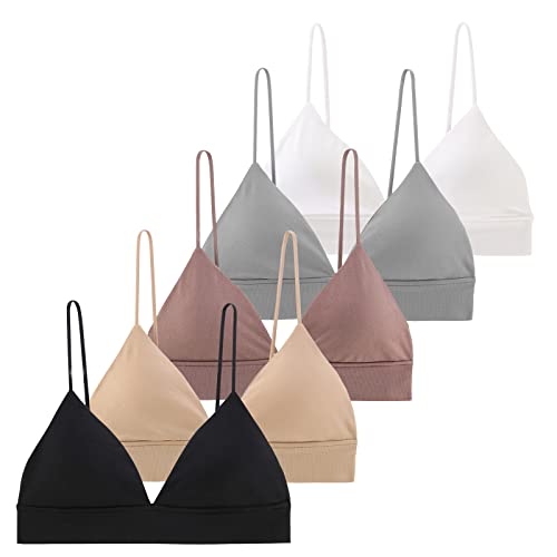 Image of INIBUD Bralette for Women Triangle Cups Removable Padded Wire Free Pull On Closure