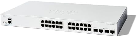 Cisco Catalyst 1300-24T-4X Managed Switch, 24 Port GE, 4x10GE SFP+, Limited Lifetime Protection (C1300-24T-4X)