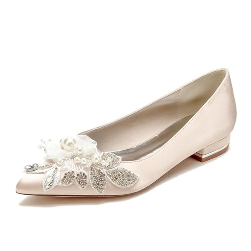 Chaussures de soirée plates en satin pour mariée et réception chic