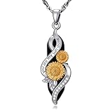 YEESIA Collar de plata de ley 925 con diseño de girasol, colgante de girasol, regalo para esposa o hija