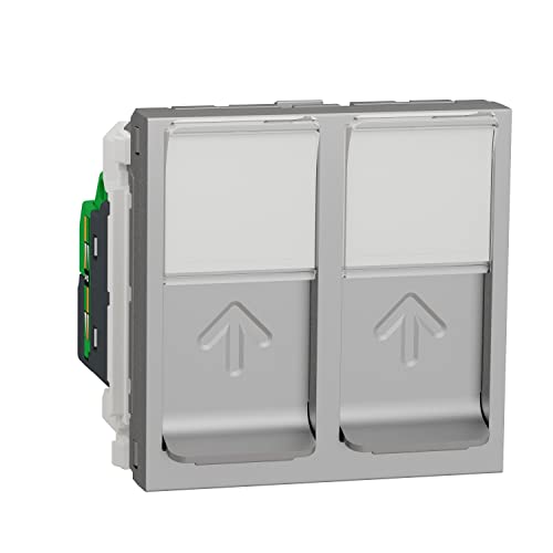 Prise RJ45 double Schneider Unica cat 6 STP Alu NU342630