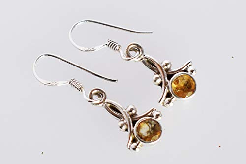 Boucles d'oreilles citrine argent sterling 925, le cadeau idéal - 3