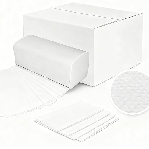Papierhandtücher 23 x 21 cm | 2-lagig Weiß | ZZ-/V-Falz Falthandtücher | 20 x 200 Stk. (ca. 4000 Blatt)