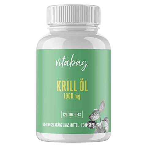 Vitabay Neptune Krillöl 1000 mg • 120 Softgels • Apothekenqualität • Hochdosierte Premium Fettsäuren (EPA und DHA) & Astaxanthin • Made in Germany Cover