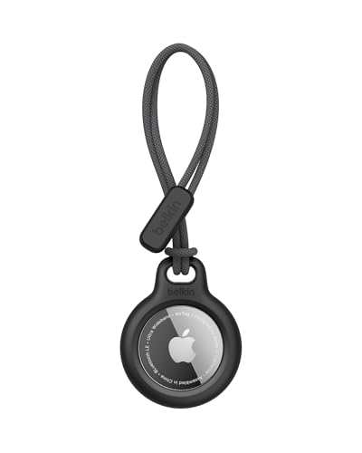 Belkin Custodia per AirTag con laccetto (Secure Holder, guscio protettivo antigraffio per Air Tag) – Nero