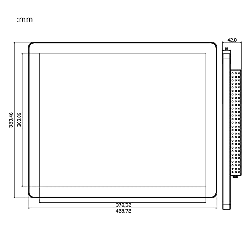 Image of GreenTouch 19 Inch Aluminum Frame Wall Touch Screen LCD Monitor Open Frame LCD Touch Panel - HDMI /VGA /DVI-1280 * 1024 @60Hz