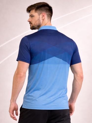 Image of Man Blue Printed Active Wear Sports T-Shirt