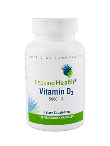 Vitamin D3 5000 IU | Pure High-Potency Vitamin D3 Supplement | 5000 IU as Cholecalciferol | 100 Vegetarian Capsules | Seeking Health