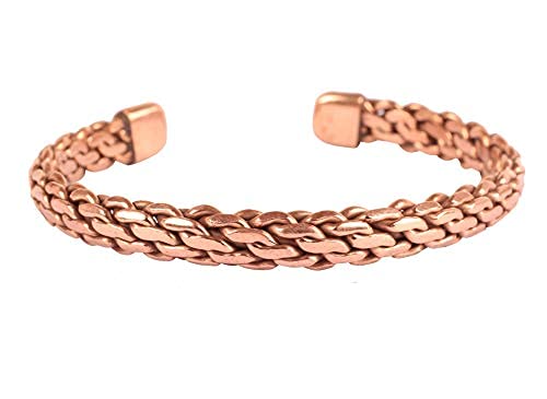 Indtresor Copper Bracelet Tibetan Style. Hand Forged with Solid and high Gauge Pure Copper. Elegant Weave Pattern. - Review, Price and Buying Guide