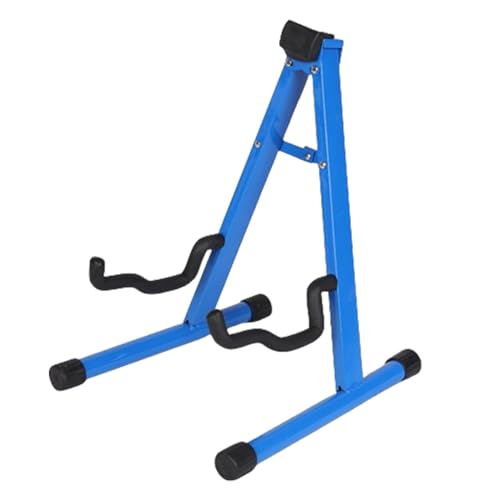 Baoblaze Support de guitare pliant support de guitare basse un cadre accessoires de guitare en fer support de guitare pliable au sol pour guitare acoustique, Bleu