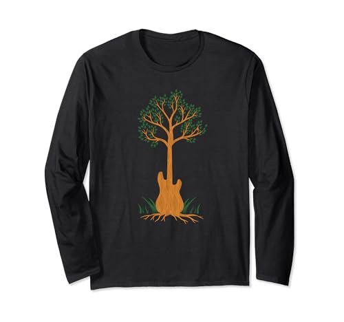 Bass Guitar Tree - Bassist Bass Player Long Sleeve T-Shirt, Black