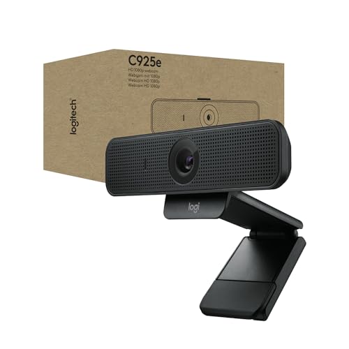 Logitech C925-E Webcam, HD 1080p/30fps Video Calling, Light Correction, Autofocus, Clear Audio,...